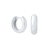 Pair Of 925 Sterling Silver Simple Rounded Edge Hugger Minimal Hoop Earrings